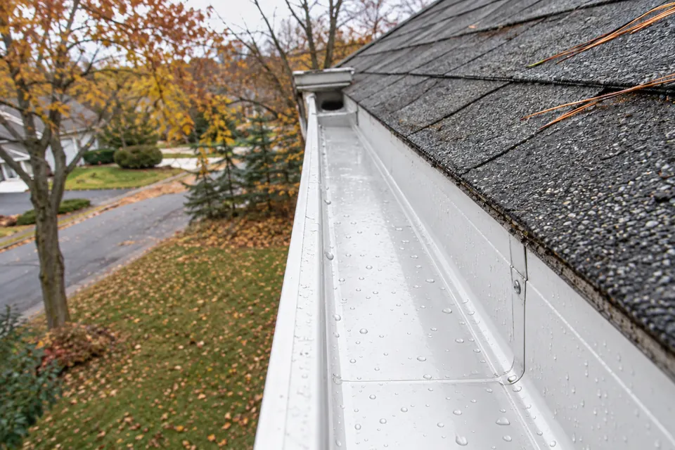 The same stretch of gutter on a two-storey house (after)